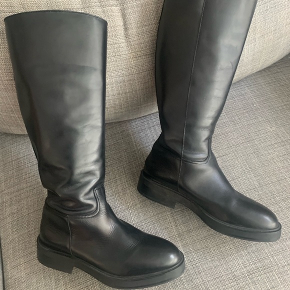 Mango Leather tall boots 10 riding 42 Eur - Picture 5 of 16